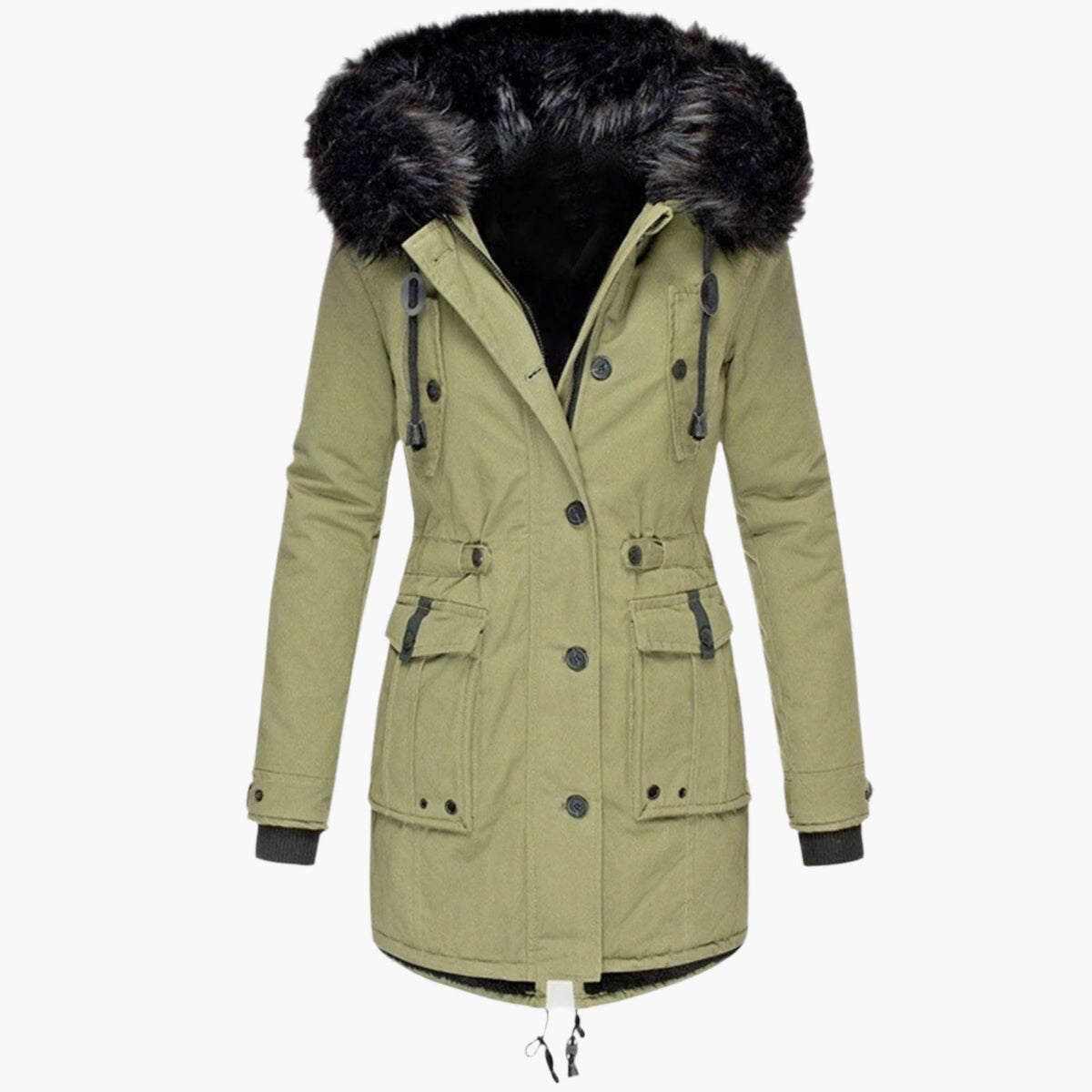 Solveiga | Women's Thick Hooded Faux Fur Winter Parka Coat