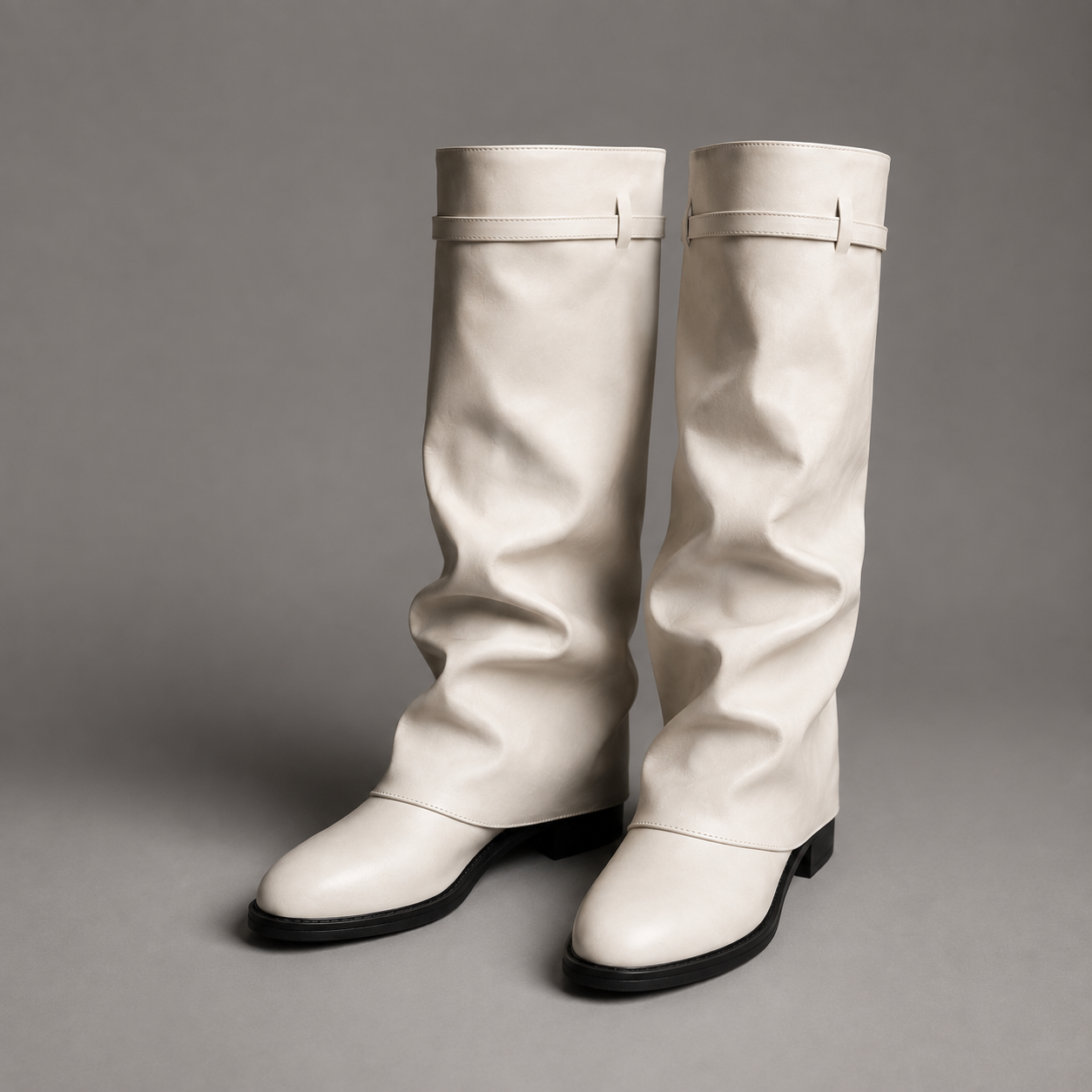 Isabella | Women's Slouch Block Heel Leather Knee High Boot