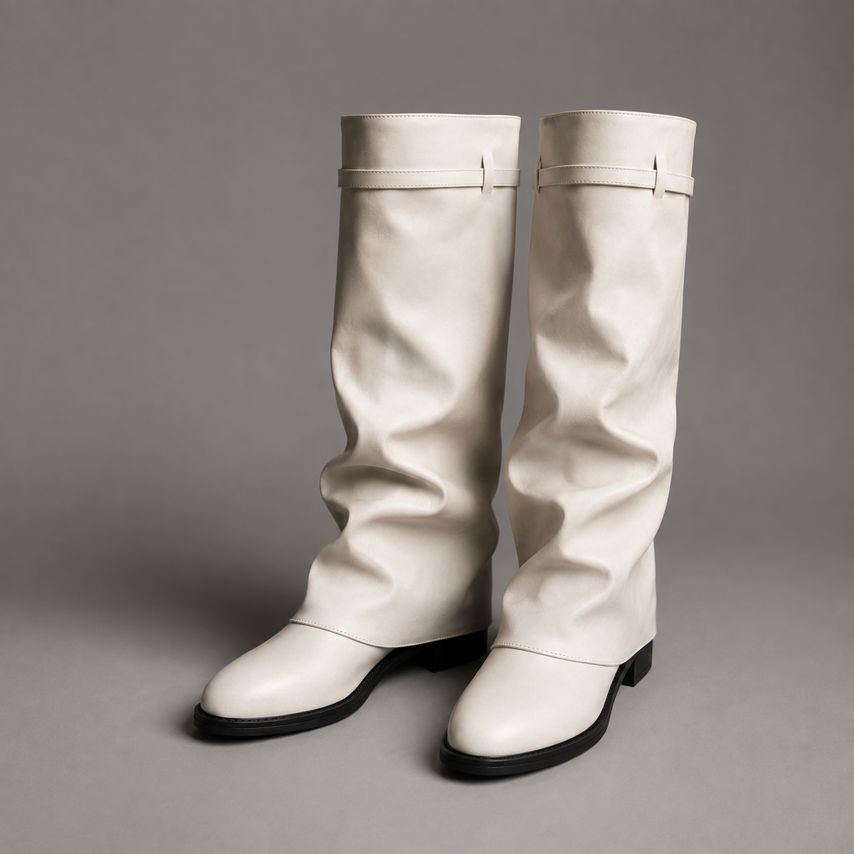 Isabella | Women's Slouch Block Heel Leather Knee High Boot