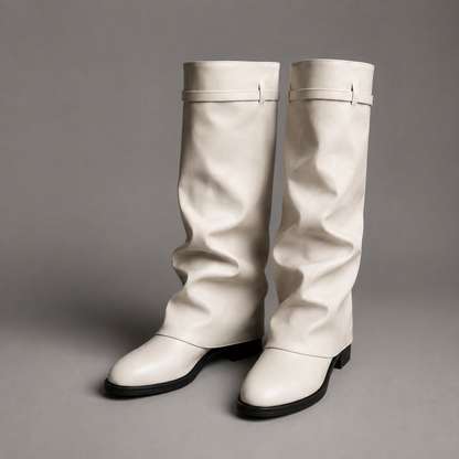 Isabella | Women's Slouch Block Heel Leather Knee High Boot