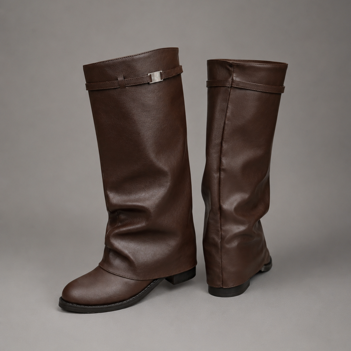 Isabella | Women's Slouch Block Heel Leather Knee High Boot