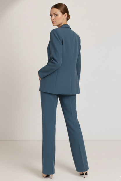 Marlowe | Women's Tailored Blazer Straight Leg Trouser Suit Set