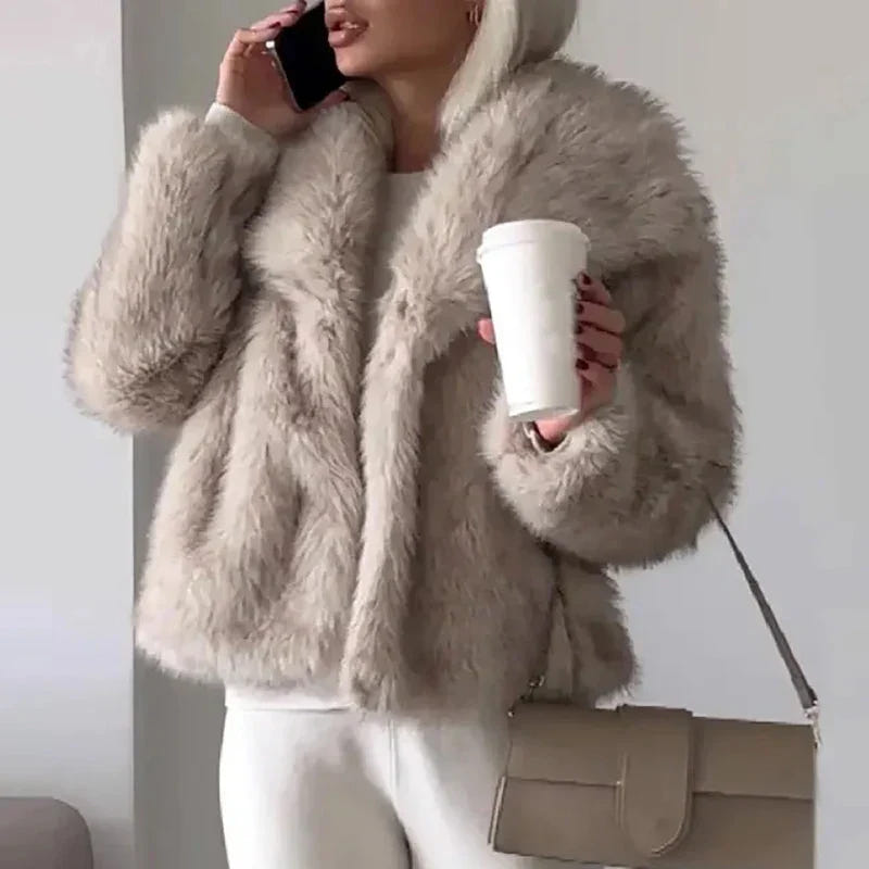 Liesel | Women's Faux Fur Cropped Winter Jacket