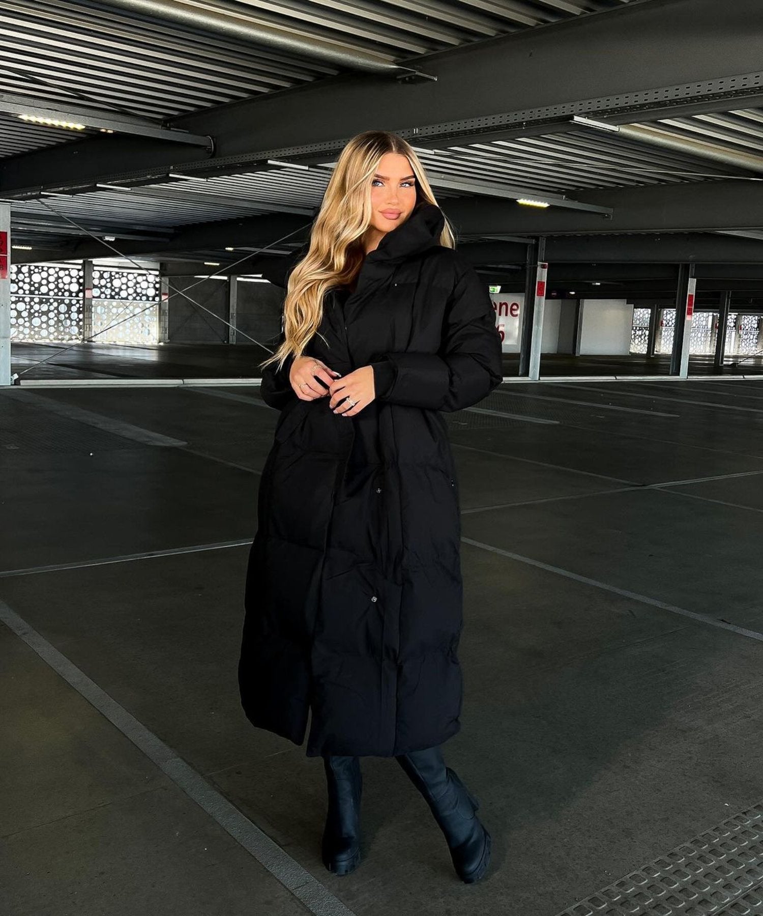 Seraphelle | Women's Longline Belted Puffer Winter Coat
