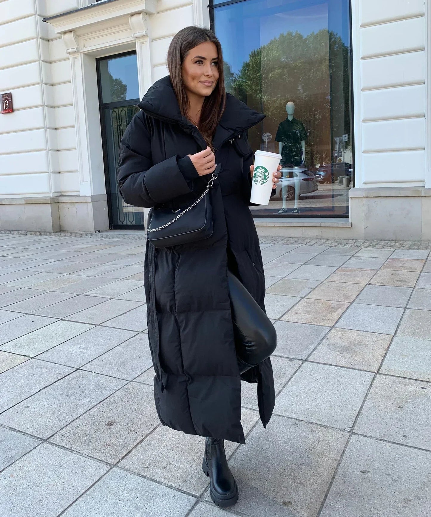Seraphelle | Women's Longline Belted Puffer Winter Coat