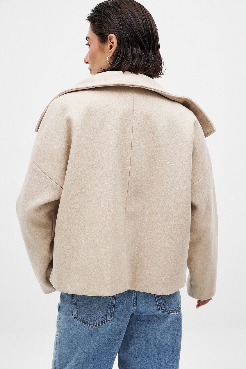 Meridith | Women's Double Breasted Short Wool Blend Pea Coat