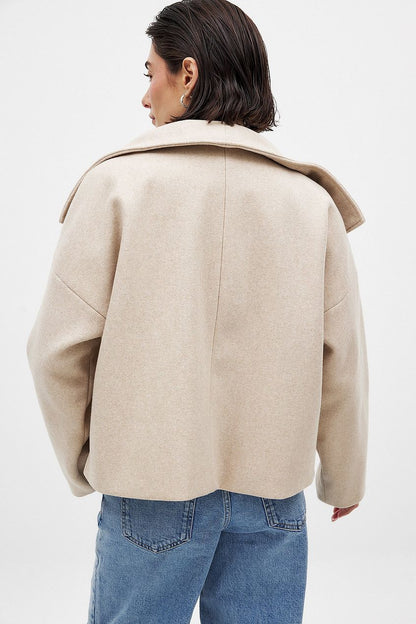 Meridith | Women's Double Breasted Short Wool Blend Pea Coat
