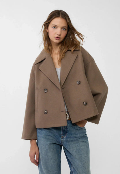 Ludovica | Women's Double-Breasted Cropped Pea Coat
