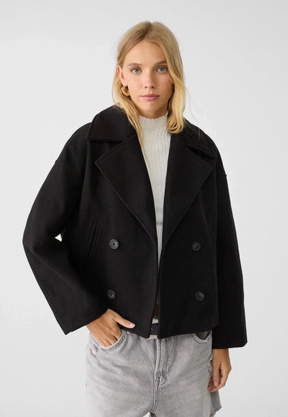 Ludovica | Women's Double-Breasted Cropped Pea Coat