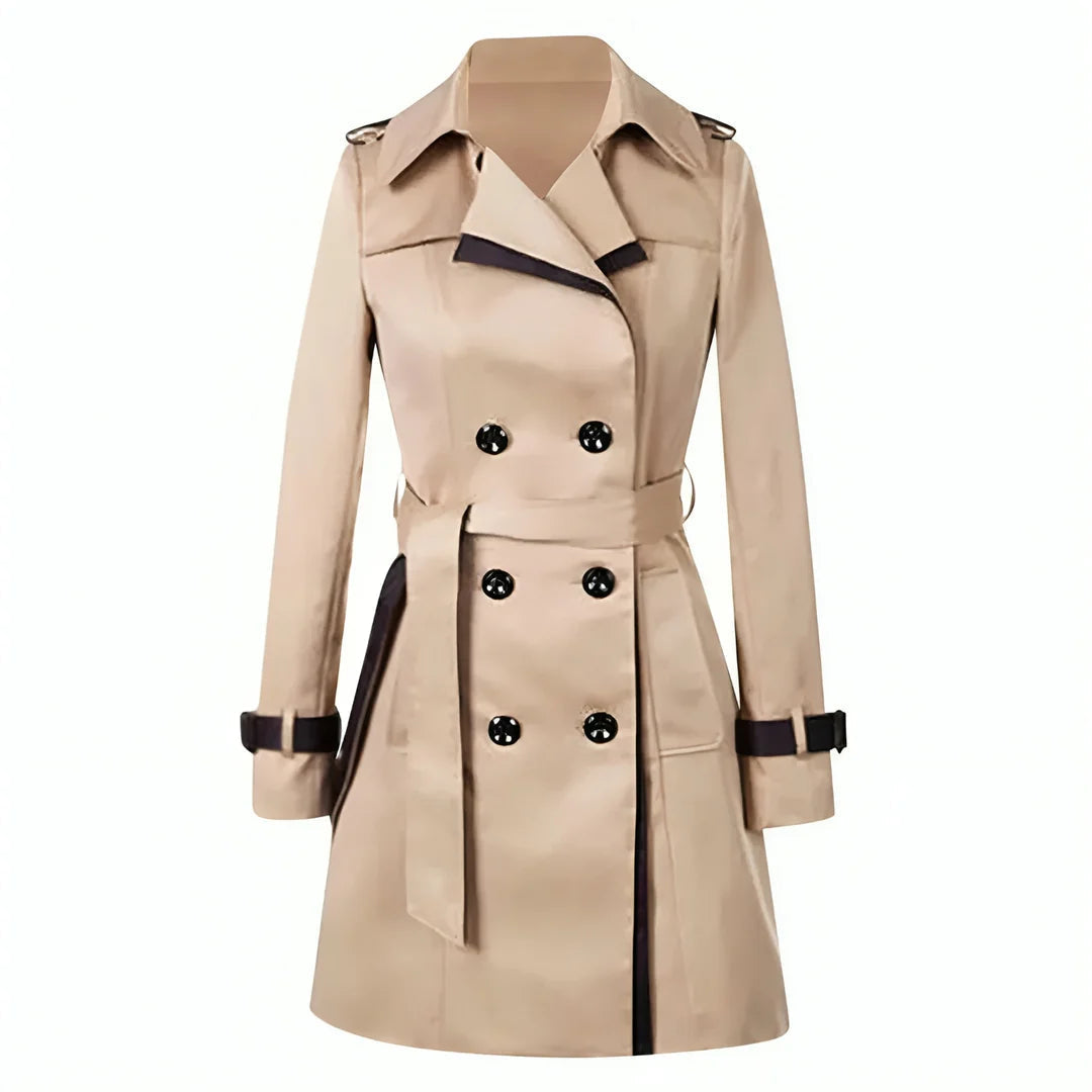 Elspeth | Women's Double-Breasted Longline Belted Trench Coat