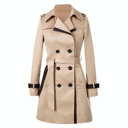 Elspeth | Women's Double-Breasted Longline Belted Trench Coat