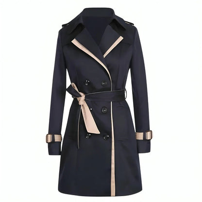 Elspeth | Women's Double-Breasted Longline Belted Trench Coat