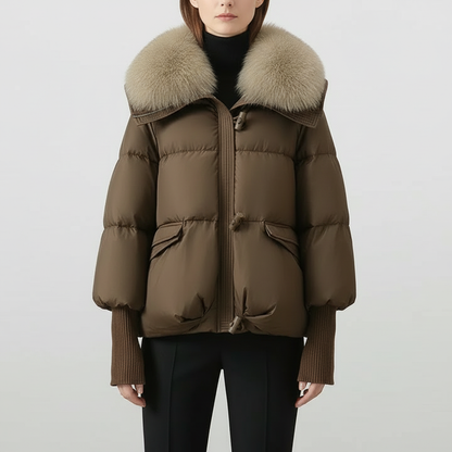 Ingram | Women's Oversized Faux Fur Collar Fluffy Hood Winter Puffer Jacket