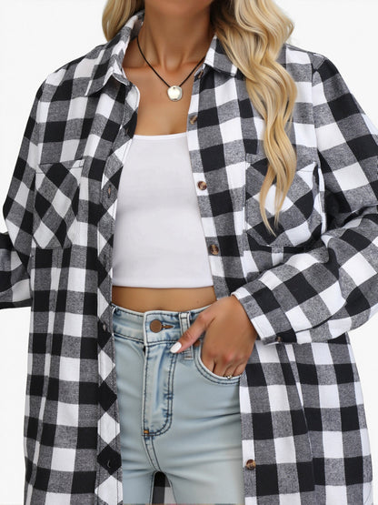 Wrenlee | Women's Relaxed Buffalo Check Plaid Button Up Shirt