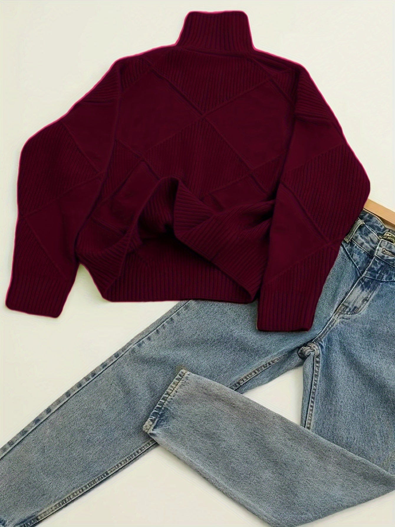 Ophira | Women's Chunky Textured Turtleneck Cable Knit Sweater