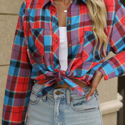 Wrenlee | Women's Relaxed Buffalo Check Plaid Button Up Shirt