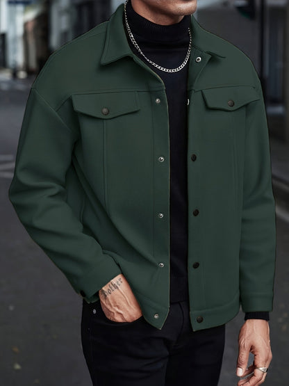 Caldwell | Men's Lapel Collar Snap Button Regular Fit Jacket