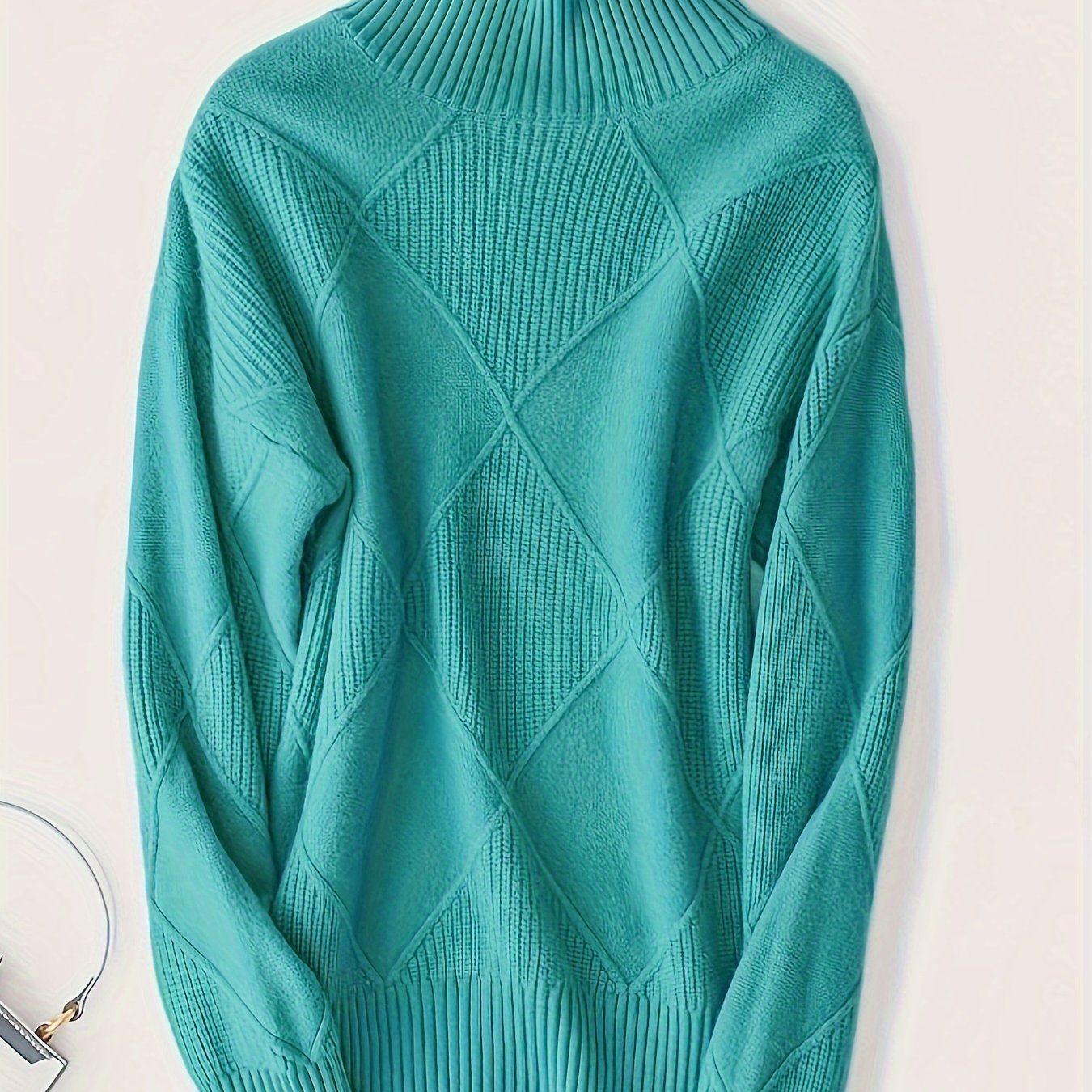 Ophira | Women's Chunky Textured Turtleneck Cable Knit Sweater