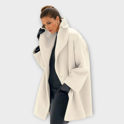 Wrenford | Women's Oversized Wide Collar Wool Blend Ladies Long Winter Coat