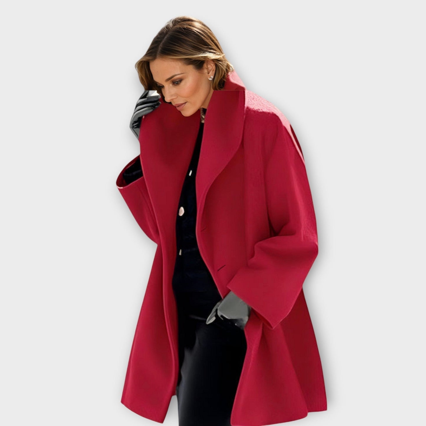 Wrenford | Women's Oversized Wide Collar Wool Blend Ladies Long Winter Coat