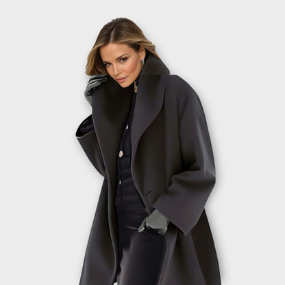 Wrenford | Women's Oversized Wide Collar Wool Blend Ladies Long Winter Coat