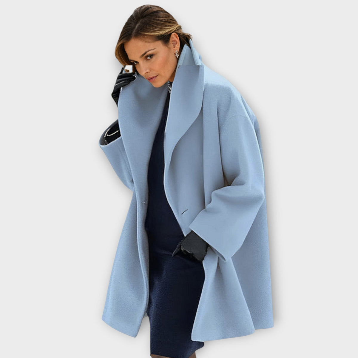 Wrenford | Women's Oversized Wide Collar Wool Blend Ladies Long Winter Coat