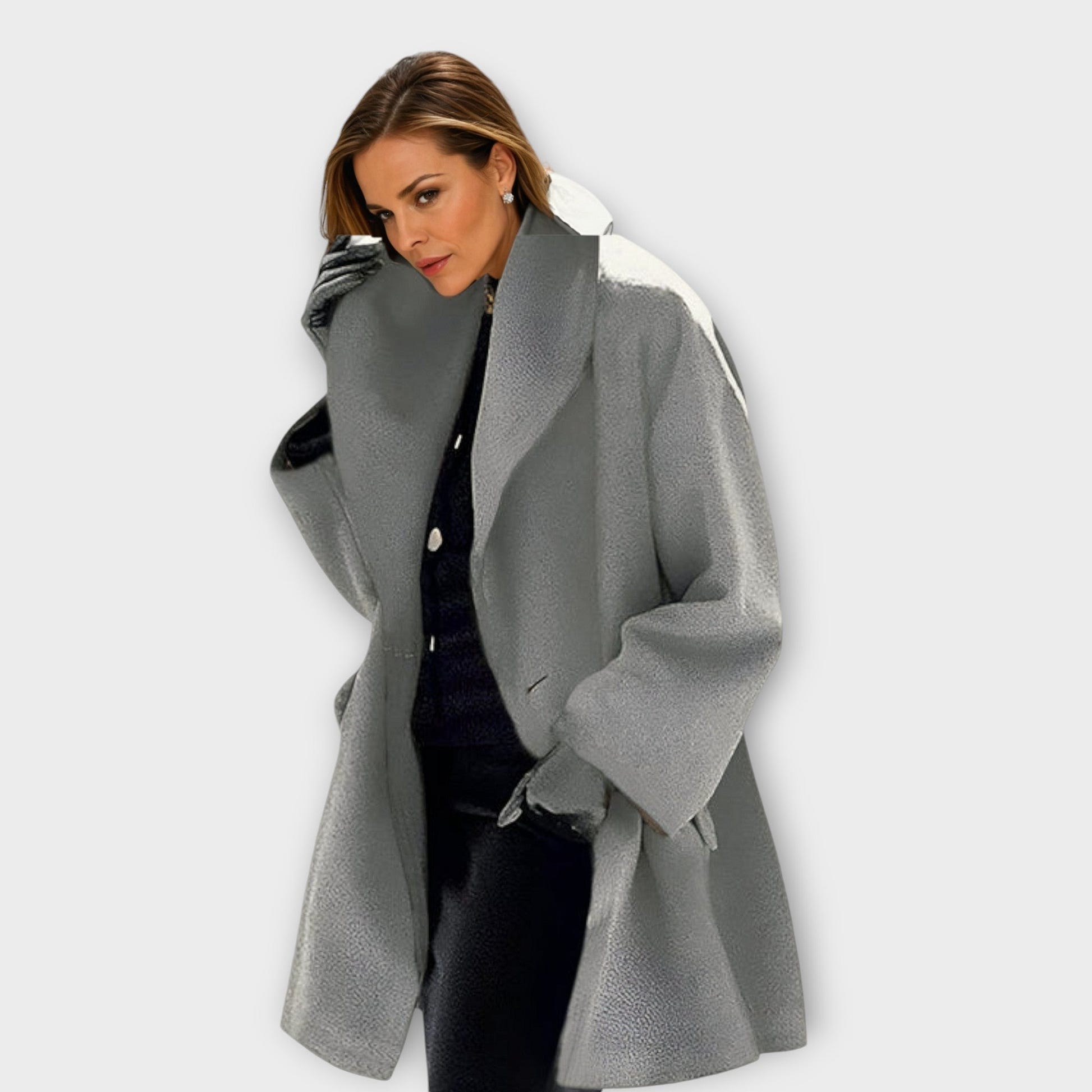 Wrenford | Women's Oversized Wide Collar Wool Blend Ladies Long Winter Coat