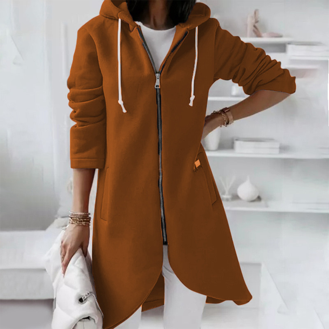 Amanda | Women's Longline Hooded Zip-Up Jacket