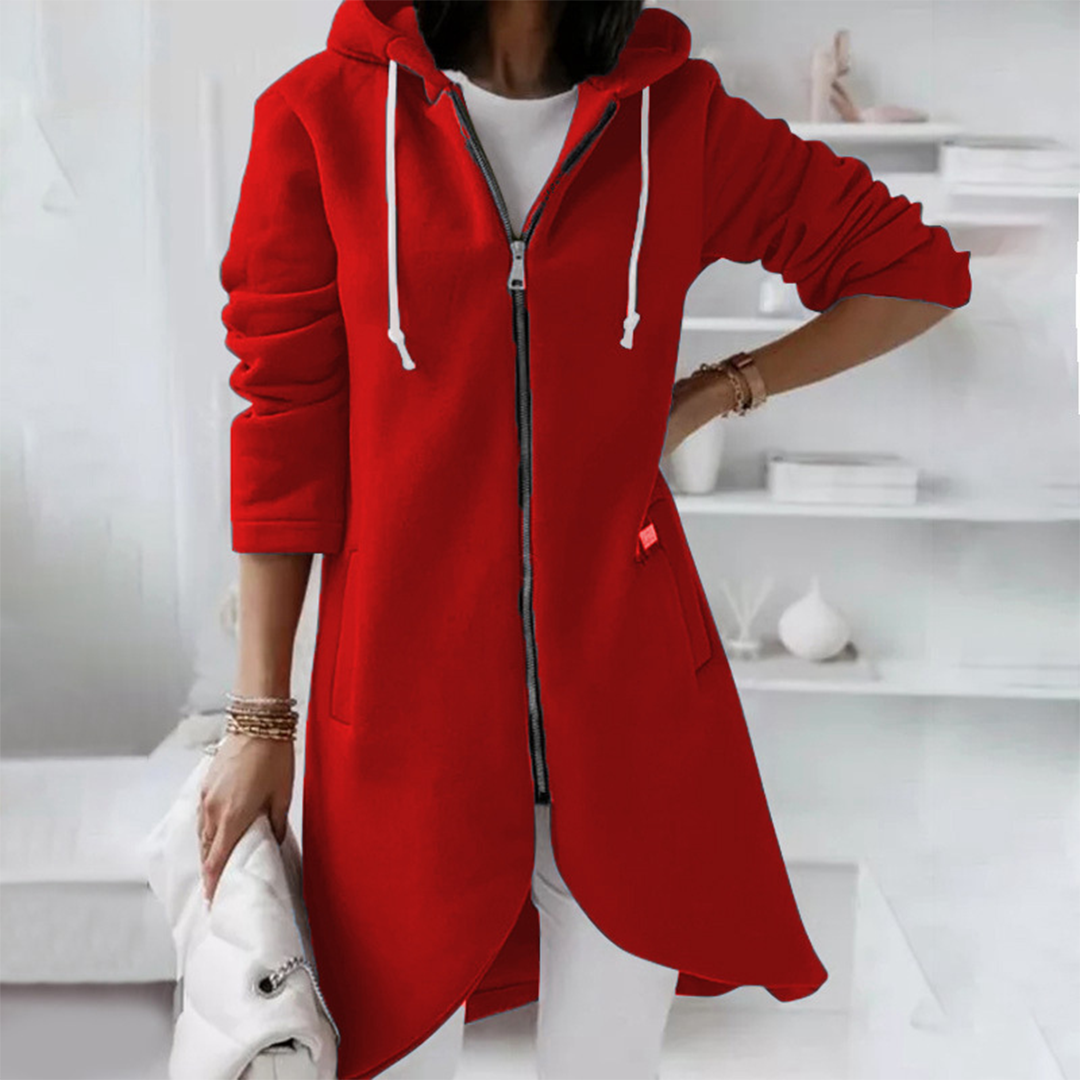 Amanda | Women's Longline Hooded Zip-Up Jacket