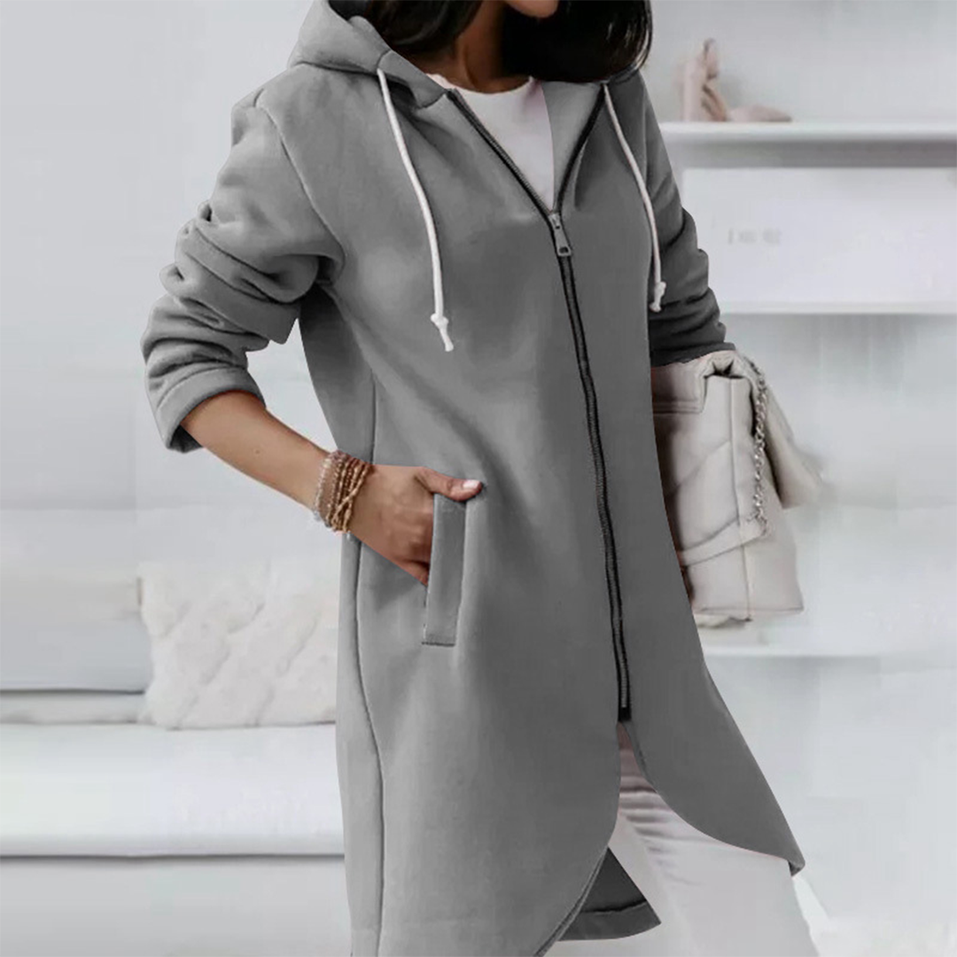Amanda | Women's Longline Hooded Zip-Up Jacket