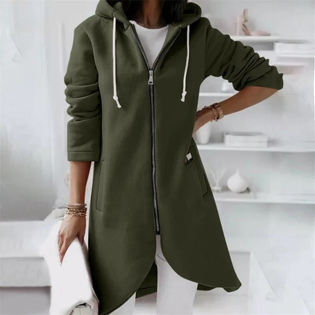 Amanda | Women's Longline Hooded Zip-Up Jacket