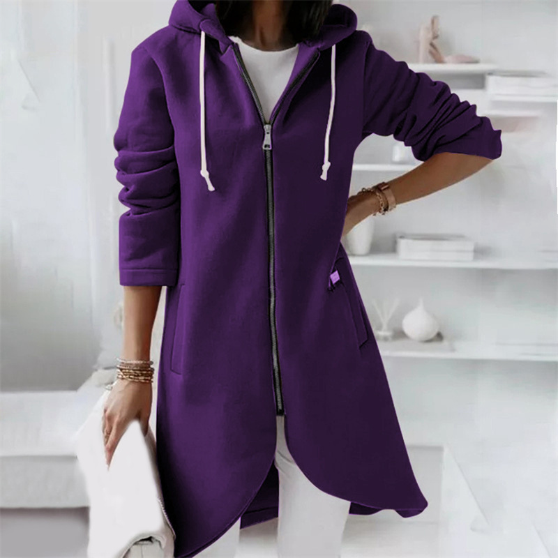 Amanda | Women's Longline Hooded Zip-Up Jacket