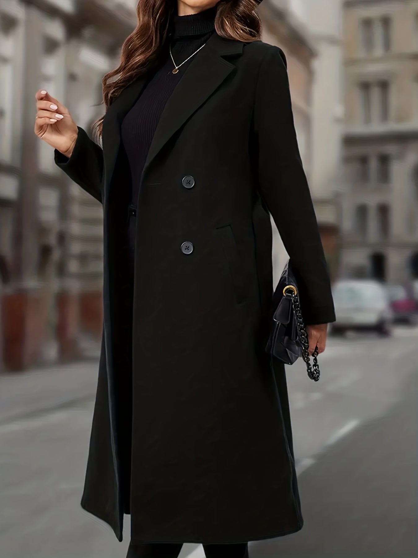 Linnea | Women's Double-Breasted Long Wool Coat