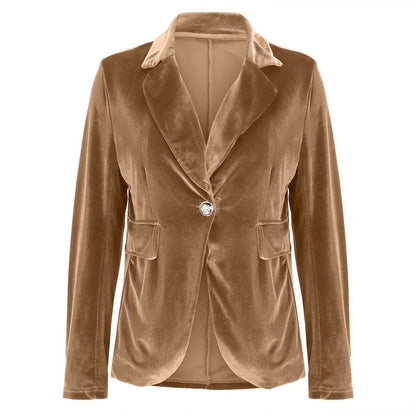 Beatrice | Women's Velvet Notched Lapel Fitted Blazer