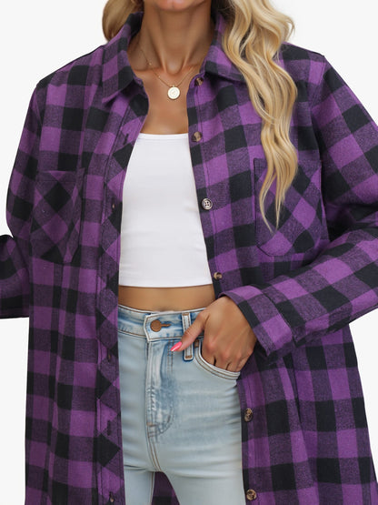Wrenlee | Women's Relaxed Buffalo Check Plaid Button Up Shirt
