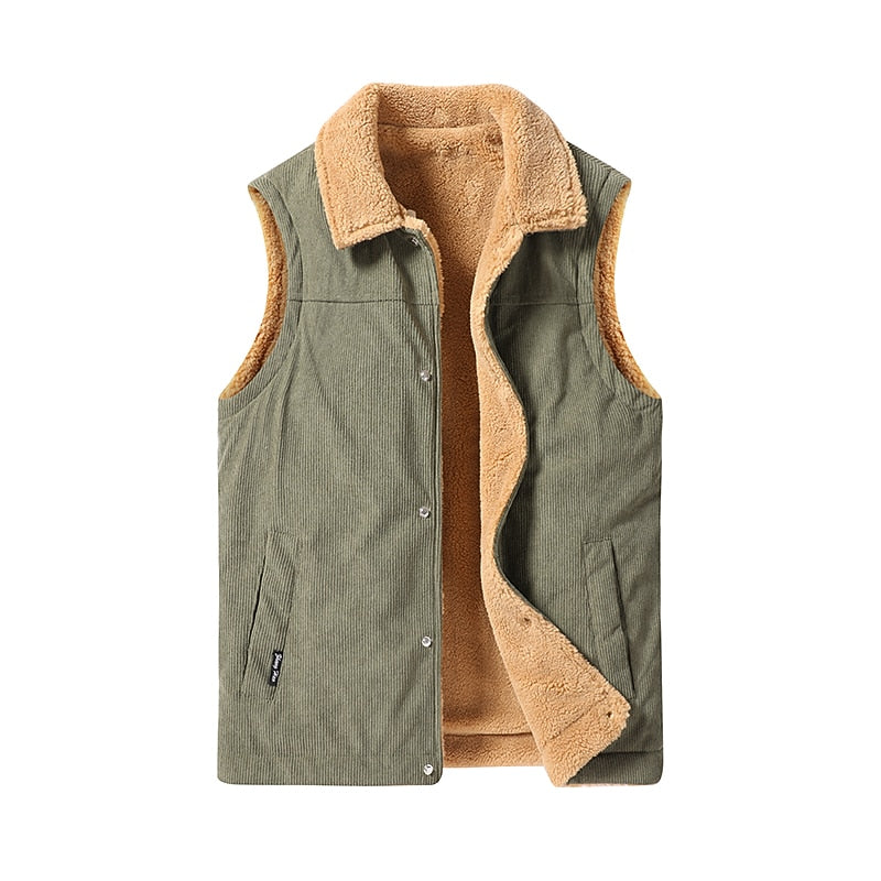 Orson | Men's Sherpa Lined Corduroy Fleece Vest