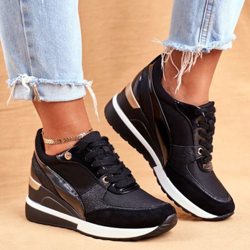 Nancy | Women's Platform Wedge Lace-Up Fashion Sneaker
