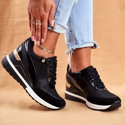 Nancy | Women's Platform Wedge Lace-Up Fashion Sneaker