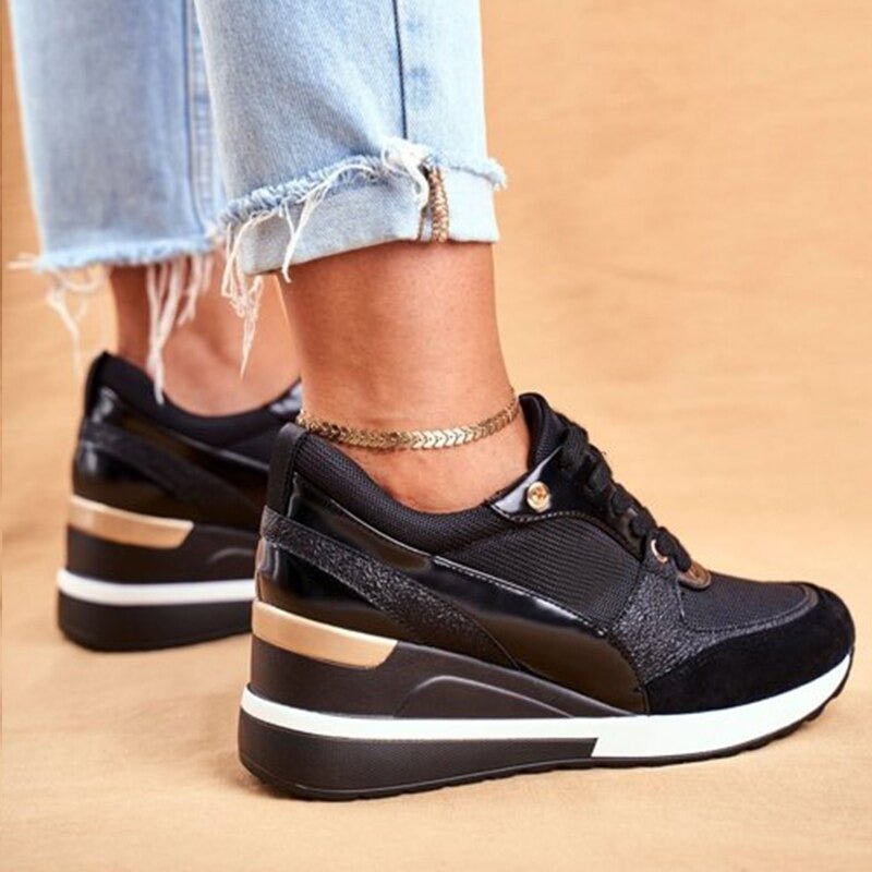 Nancy | Women's Platform Wedge Lace-Up Fashion Sneaker