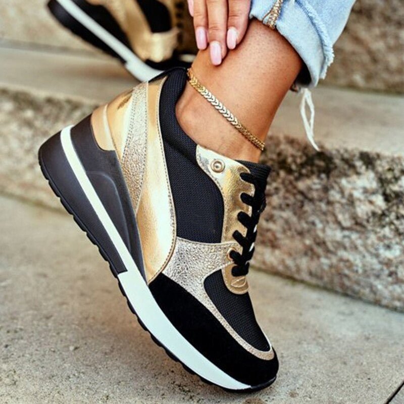 Nancy | Women's Platform Wedge Lace-Up Fashion Sneaker