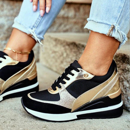 Nancy | Women's Platform Wedge Lace-Up Fashion Sneaker