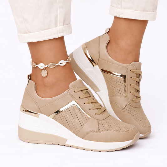 Maelis | Women's Wedge Lace-Up Perforated Fashion Sneaker
