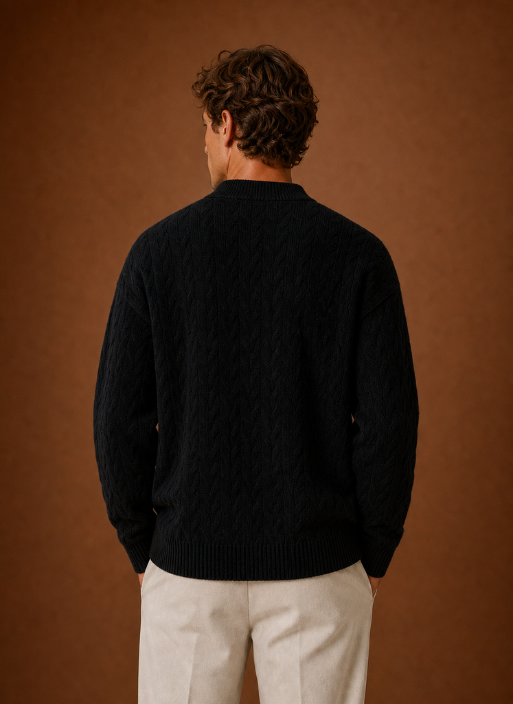 Ellsworth | Men's Cable Knit Button Front Cardigan Sweater