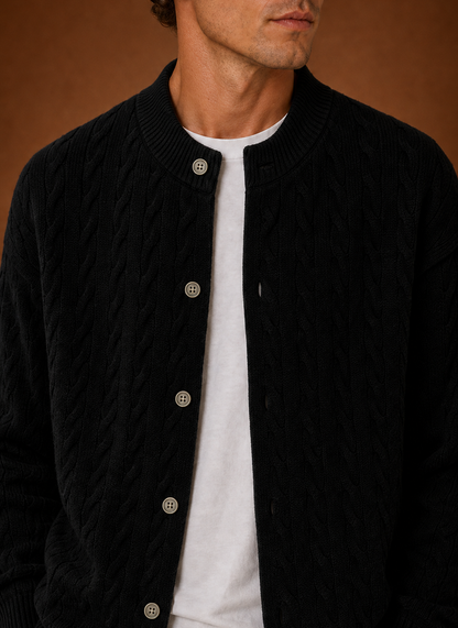 Ellsworth | Men's Cable Knit Button Front Cardigan Sweater