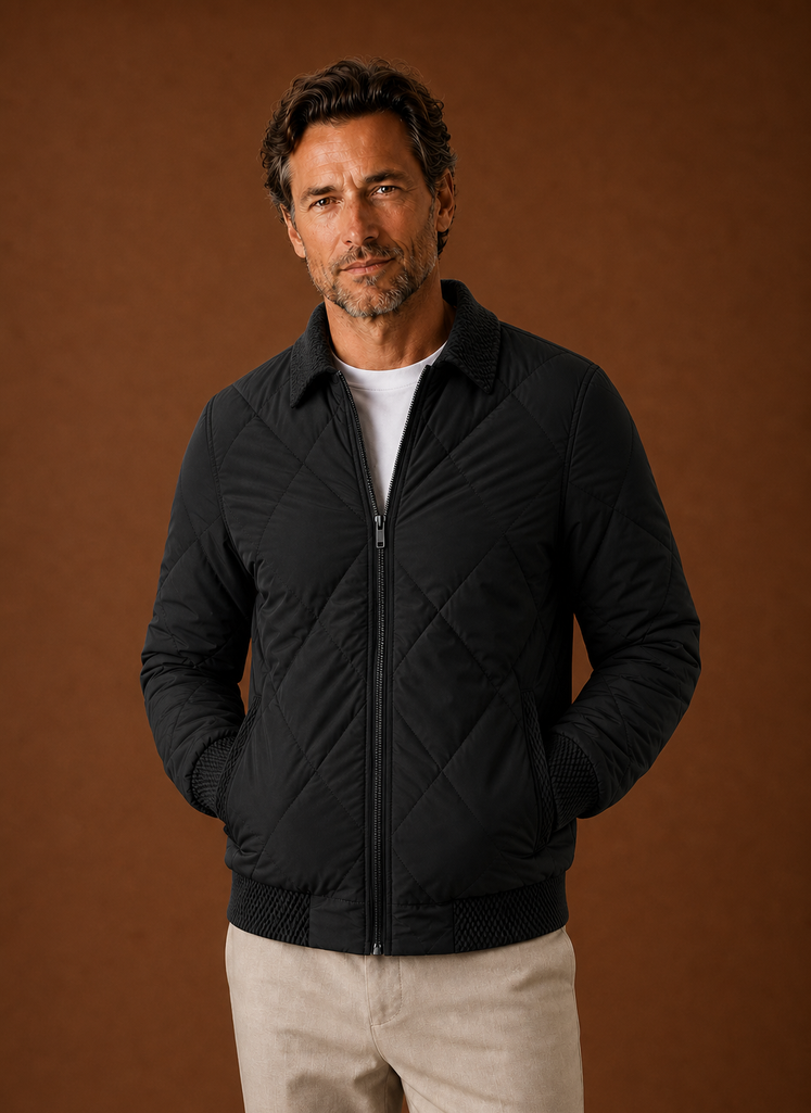 Tristan | Men's Quilted Bomber Zip-Up Casual Jacket