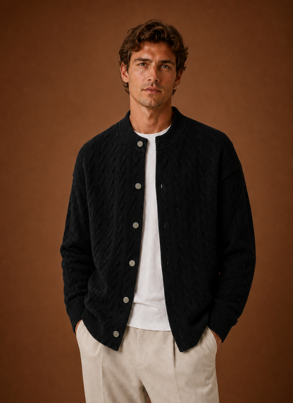 Ellsworth | Men's Cable Knit Button Front Cardigan Sweater