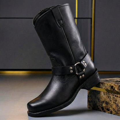 Dorian | Men's Genuine Leather Harness Square Toe Western Boot