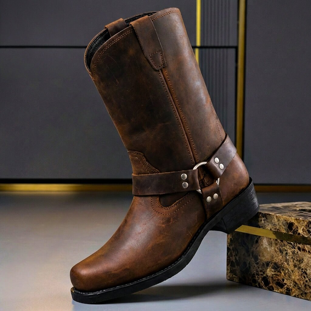 Dorian | Men's Genuine Leather Harness Square Toe Western Boot