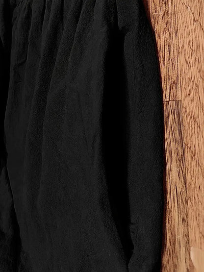 Sage | Round Neck Short Sleeve Gathered Waist Loose Maxi Casual Dress
