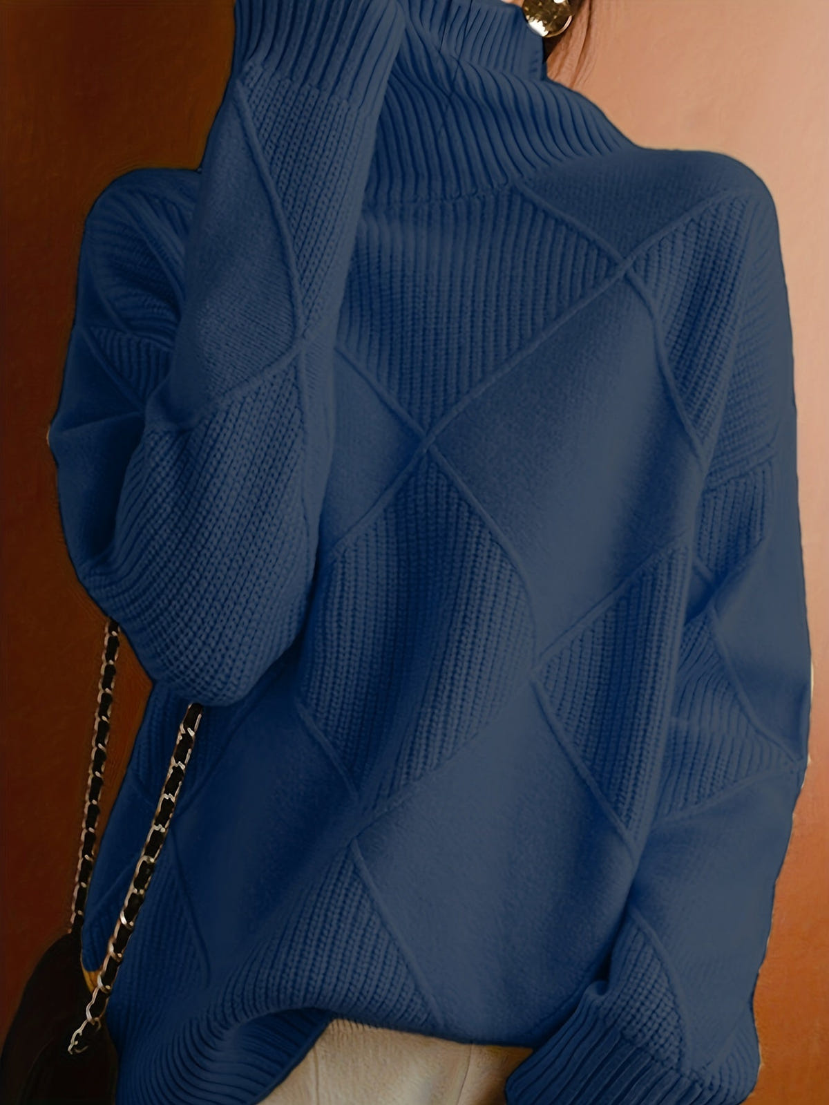 Ophira | Women's Chunky Textured Turtleneck Cable Knit Sweater